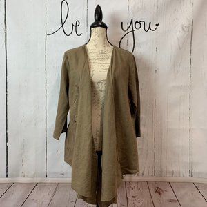 100% Linen Embellished 3/4 Sleeve Wrap New with tags-  Large